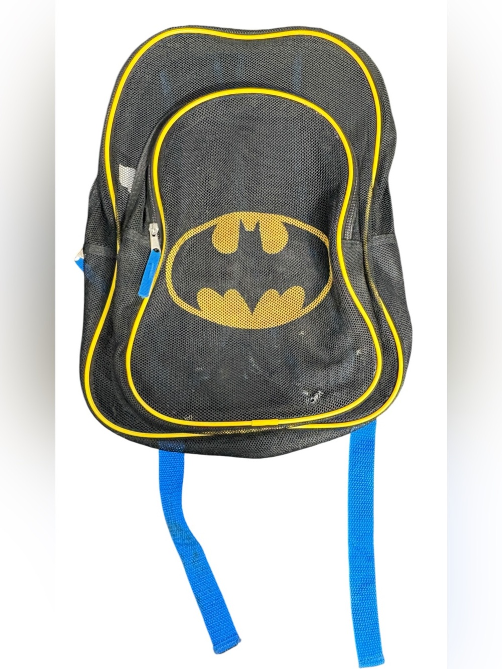 Batman Kids Backpack Black Yellow Blue School Book Bag Adjustable Straps